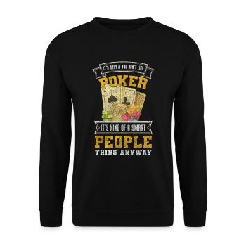 Kartenspiel Deck Doppelkopf All In - Unisex Pullover - Schwarz - Vorne - Alina (178cm) & Michal (187cm)