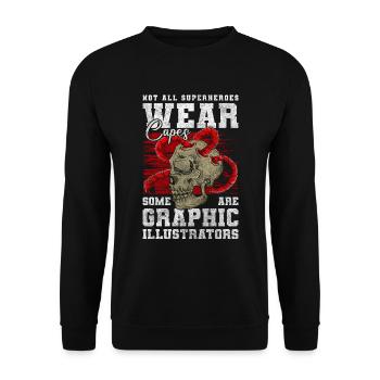 Kunst Stift - Unisex Pullover - Schwarz - Vorne - Alina (178cm) & Michal (187cm)