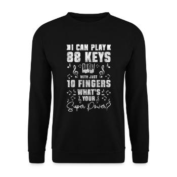 Piano Player Musical Musician Instrument - Unisex Sweatshirt - black - Front - Alina (178cm) & Michal (187cm)