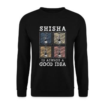 Hookah Dampfer Geschmack Blubbern - Unisex Pullover - Schwarz - Vorne - Alina (178cm) & Michal (187cm)