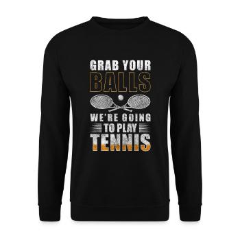 Tennis Hobby Gagnant Tennisplatzl - Sweat-shirt Unisexe - noir - Devant - Alina (178cm) & Michal (187cm)