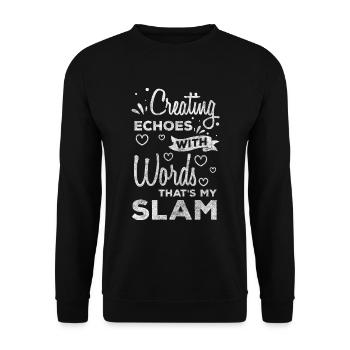 Poésie Slam Auteur Hipster Rédacteur - Sweat-shirt Unisexe - noir - Devant - Alina (178cm) & Michal (187cm)