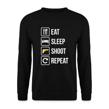 Mangez le sommeil Tirez Guns Répéter - Sweat-shirt Unisexe - noir - Devant - Alina (178cm) & Michal (187cm)