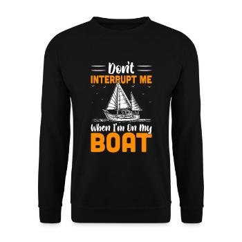 Yachtsegel, das lustiges Segelboot sagt - Unisex Pullover - Schwarz - Vorne - Alina (178cm) & Michal (187cm)