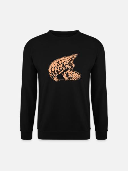 Cool Pangolin Sketch Graphic Wildlife Creature - Unisex Sweatshirt - black