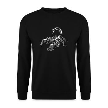 Coole Skorpion-Insektenskizze Grafik Skorpion-Liebhaber - Unisex Pullover - Schwarz - Vorne - Alina (178cm) & Michal (187cm)