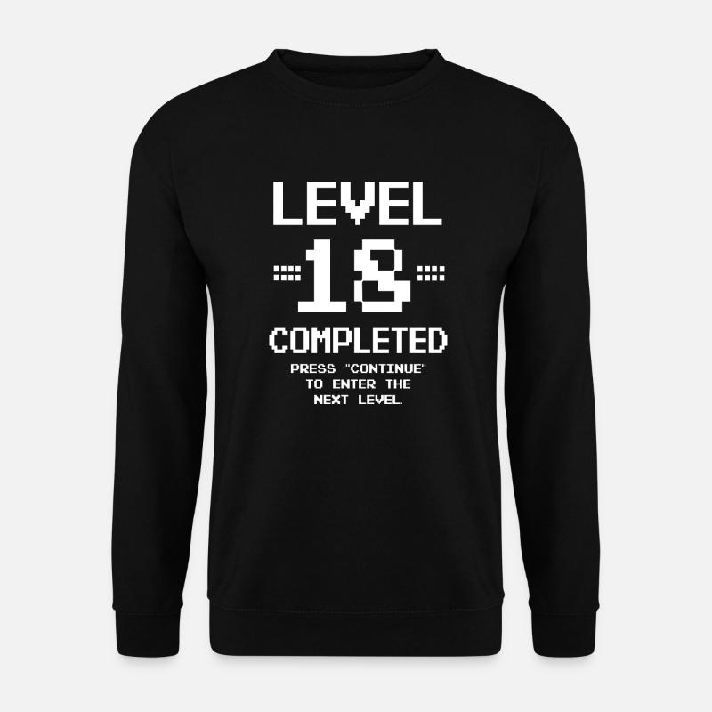 18. Geburtstag Retro Level 18 Jahre Party - Unisex Pullover - Schwarz