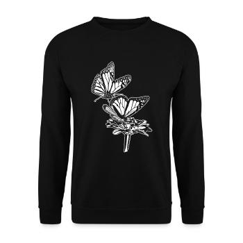 Monarch Butterfly Sketch Graphic Butterfly Lovers - Sweat-shirt Unisexe - noir - Devant - Alina (178cm) & Michal (187cm)