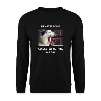 MOI APRÈS N’AVOIR ABSOLUMENT RIEN FAIT DE LA JOURNÉE - Sweat-shirt Unisexe - noir - Devant - Alina (178cm) & Michal (187cm)