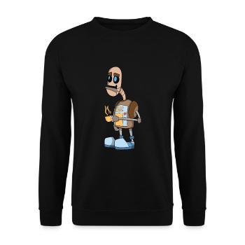 Roboter - Unisex Pullover - Schwarz - Vorne - Alina (178cm) & Michal (187cm)