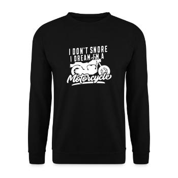 NE PAS RONFLER MOTO RÊVE CYCLOMOTEUR DISANT MOTIF - Sweat-shirt Unisexe - noir - Devant - Alina (178cm) & Michal (187cm)