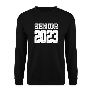 Senior 2023 Distressed Graduated Graduation Gift - Unisex Sweatshirt - black - Front - Alina (178cm) & Michal (187cm)