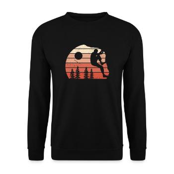Bergsteiger Klettern Bouldern Boulder - Unisex Pullover - Schwarz - Vorne - Alina (178cm) & Michal (187cm)