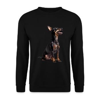 Manchester Terrier Dad Papa - Unisex Sweatshirt - black - Front - Alina (178cm) & Michal (187cm)