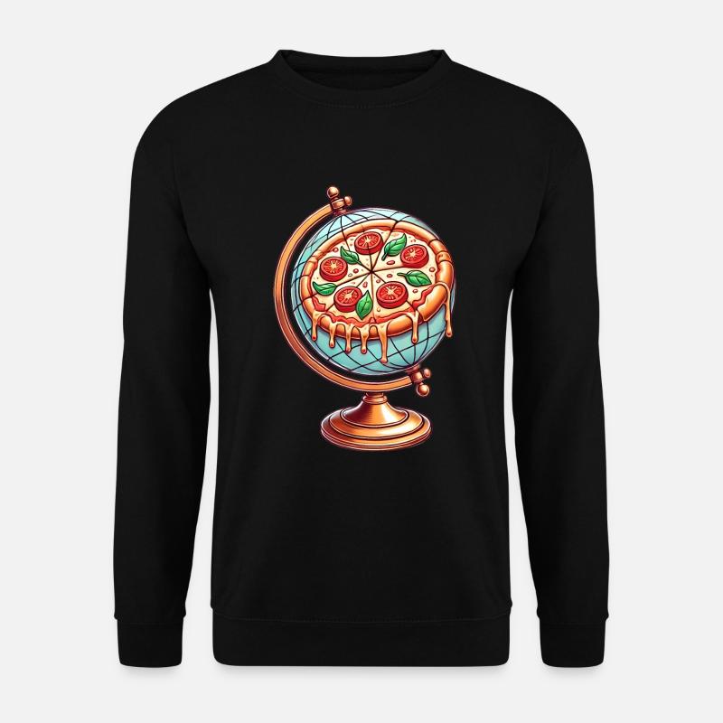 Pizza Globe Melting Cheese Design - Unisex Sweatshirt - black