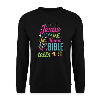 Jesus Design Yes Jesus Loves Me Birthday Gift Idea - Unisex Sweatshirt - black - Front - Alina (178cm) & Michal (187cm)