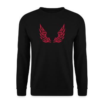 aile wings voler aille 10072 - Sweat-shirt Unisexe - noir - Devant - Alina (178cm) & Michal (187cm)