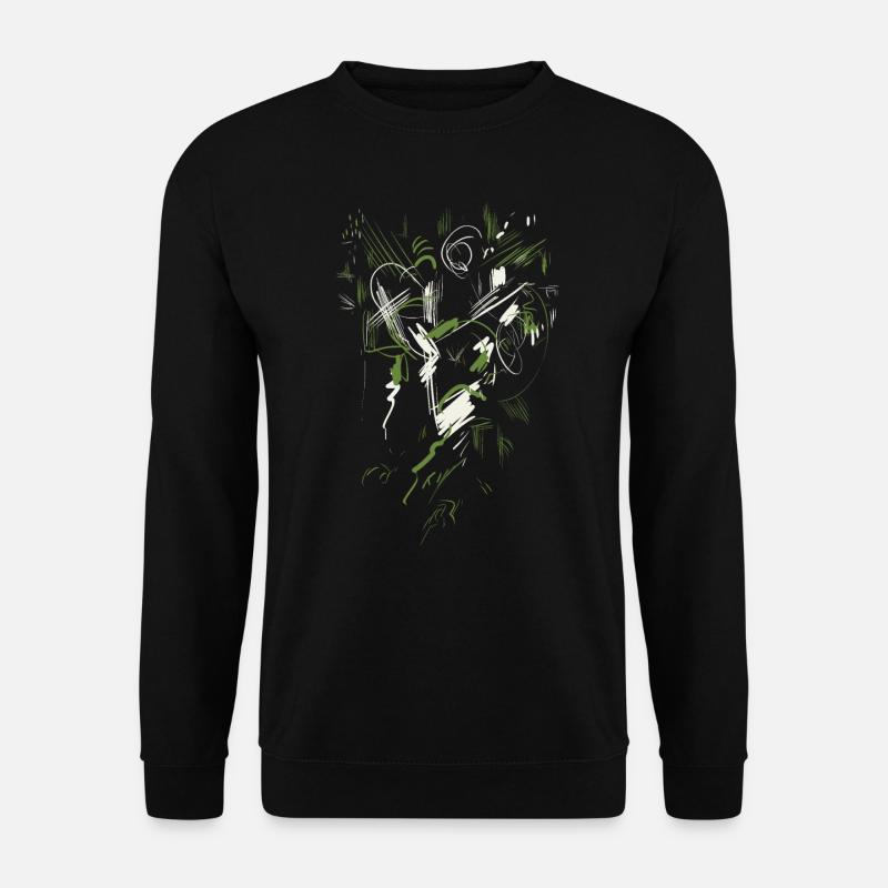 Abstrakt Grün Weiss - Unisex Pullover - Schwarz