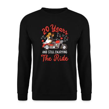 20th Wedding Anniversary 20 Years, Enjoying The - Unisex Sweatshirt - black - Front - Alina (178cm) & Michal (187cm)