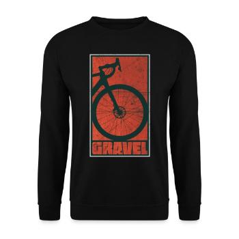 Gravel Bike Red Grunge Cyclocross Bicycle Gift - Unisex Sweatshirt - black - Front - Alina (178cm) & Michal (187cm)