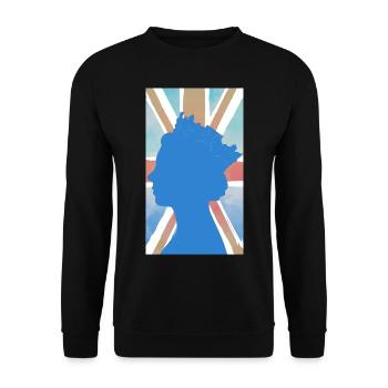 QUEEN ELIZABETH UK FLAG UNION JACK KINGDOM HEAVEN - Unisex Sweatshirt - black - Front - Alina (178cm) & Michal (187cm)