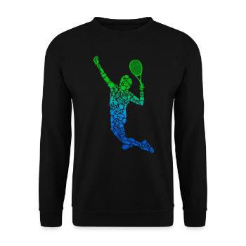Tennis Spieler Herren Kinder Tennisspieler Jungen - Unisex Pullover - Schwarz - Vorne - Alina (178cm) & Michal (187cm)
