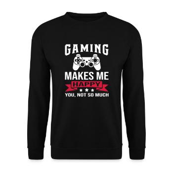 Gaming Makes Me Happy - Unisex Sweatshirt - black - Front - Alina (178cm) & Michal (187cm)