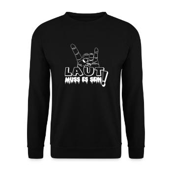 Heavy Metal,Headbanger,Laut muss es sein(25) - Unisex Pullover - Schwarz - Vorne - Alina (178cm) & Michal (187cm)