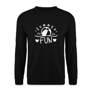 SPAß SPASS SOMMER WASSERBALL SPIELEN STRAND MOTIV - Unisex Pullover - Schwarz - Vorne - Alina (178cm) & Michal (187cm)