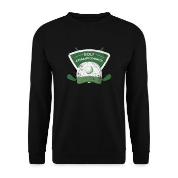 GOLF GOLFER GOLFSCHLÄGER CAP MOTIVE SHIRT GESCHENK - Unisex Pullover - Schwarz - Vorne - Alina (178cm) & Michal (187cm)