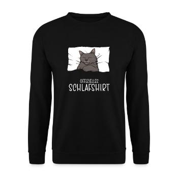 Official Sleep Shirt Cat Pajamas - Unisex Sweatshirt - black - Front - Alina (178cm) & Michal (187cm)