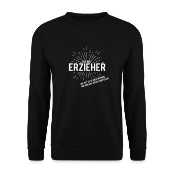 Erzieher - Unisex Pullover - Schwarz - Vorne - Alina (178cm) & Michal (187cm)