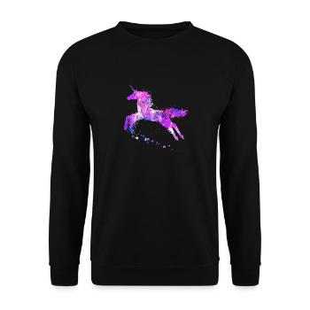 einhorn - Unisex Pullover - Schwarz - Vorne - Alina (178cm) & Michal (187cm)