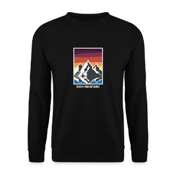 Rocky Mountains lover of mountains gift - Unisex Sweatshirt - black - Front - Alina (178cm) & Michal (187cm)