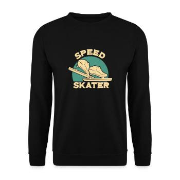 Speed skating skater designs - Unisex Sweatshirt - black - Front - Alina (178cm) & Michal (187cm)