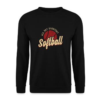 Softball - Unisex Pullover - Schwarz - Vorne - Alina (178cm) & Michal (187cm)