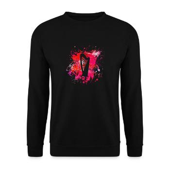 Harfe - Unisex Pullover - Schwarz - Vorne - Alina (178cm) & Michal (187cm)