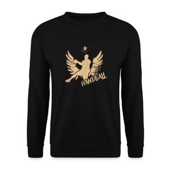 handball throw jump gift - Unisex Sweatshirt - black - Front - Alina (178cm) & Michal (187cm)