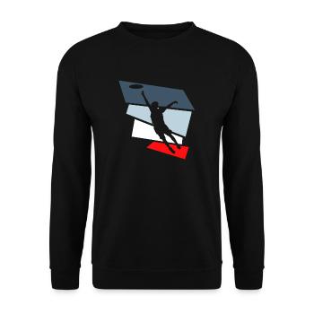 frisbee ultimate frisbee - Unisex Pullover - Schwarz - Vorne - Alina (178cm) & Michal (187cm)