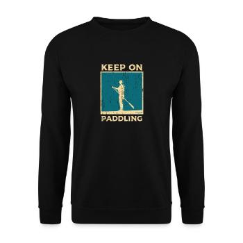Paddle Board Stand Up Paddling - Unisex Sweatshirt - black - Front - Alina (178cm) & Michal (187cm)