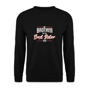 Schwester Brüder Schwestern - Unisex Pullover - Schwarz - Vorne - Alina (178cm) & Michal (187cm)