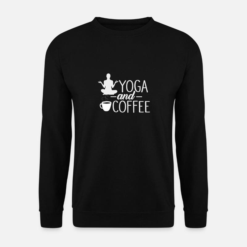 Yoga und Kaffee - Unisex Pullover - Schwarz