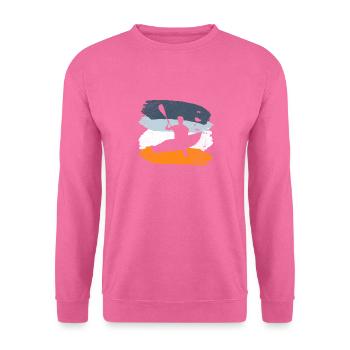 rangée canoë kayak - Sweat-shirt Unisexe - rose - Devant