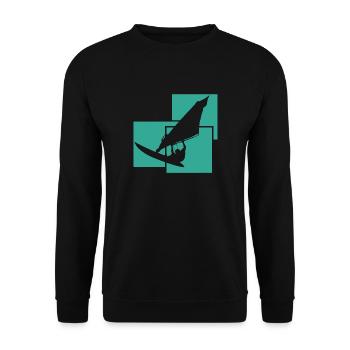 Windsurfen - Unisex Pullover - Schwarz - Vorne - Alina (178cm) & Michal (187cm)