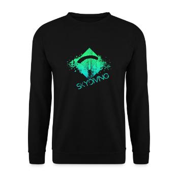 saut en parachute parachute - Sweat-shirt Unisexe - noir - Devant - Alina (178cm) & Michal (187cm)