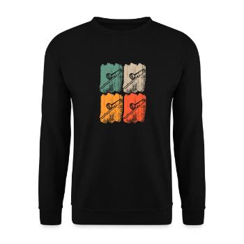 Trombone retro - Unisex Sweatshirt - black - Front - Alina (178cm) & Michal (187cm)
