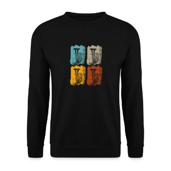 Tuba tubist retro - Unisex Sweatshirt - black - Front - Alina (178cm) & Michal (187cm)