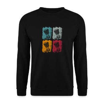 drums perkussion djembe - Unisex Pullover - Schwarz - Vorne - Alina (178cm) & Michal (187cm)