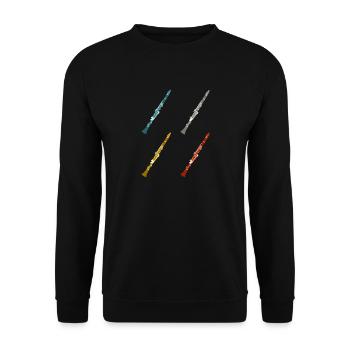 clarinetist clarinet - Unisex Sweatshirt - black - Front - Alina (178cm) & Michal (187cm)