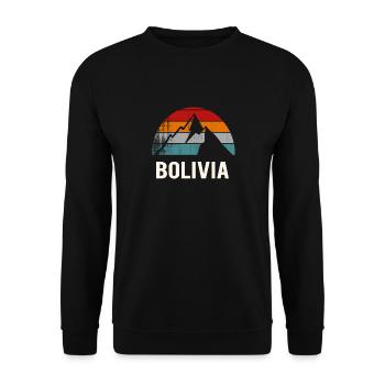 Bolivie retro montagne nature Bolivie - Sweat-shirt Unisexe - noir - Devant - Alina (178cm) & Michal (187cm)